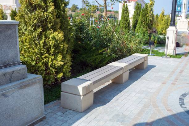 banc d'extérieur béton jardin parc collectivité